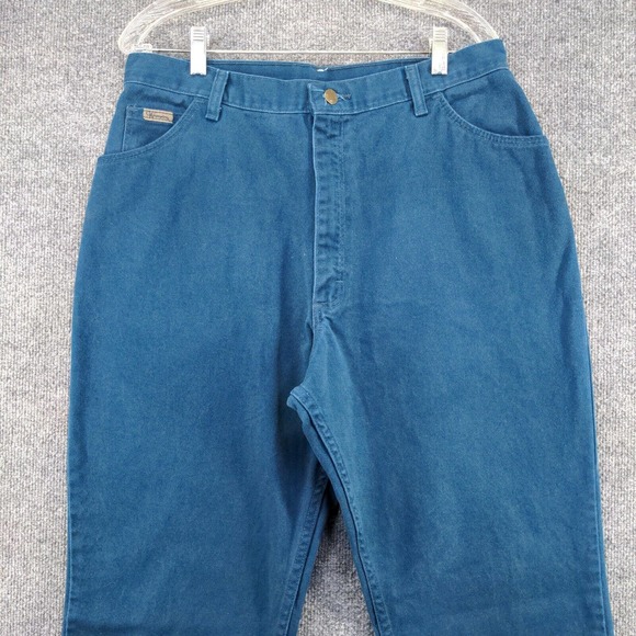 Wrangler Men's Denim Jeans Solid Blue 32x31 5-Pocket 100% Cotton - Picture 3 of 13